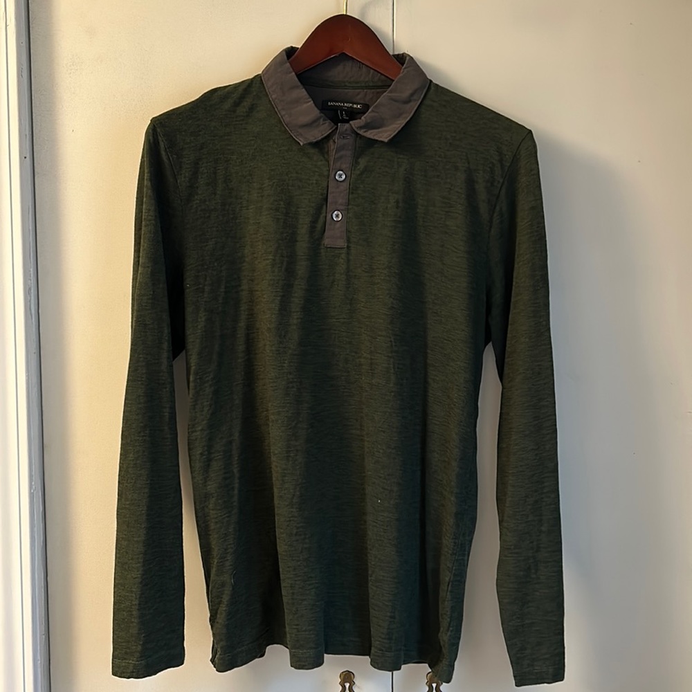 Mens Banana Republic long sleeve polo